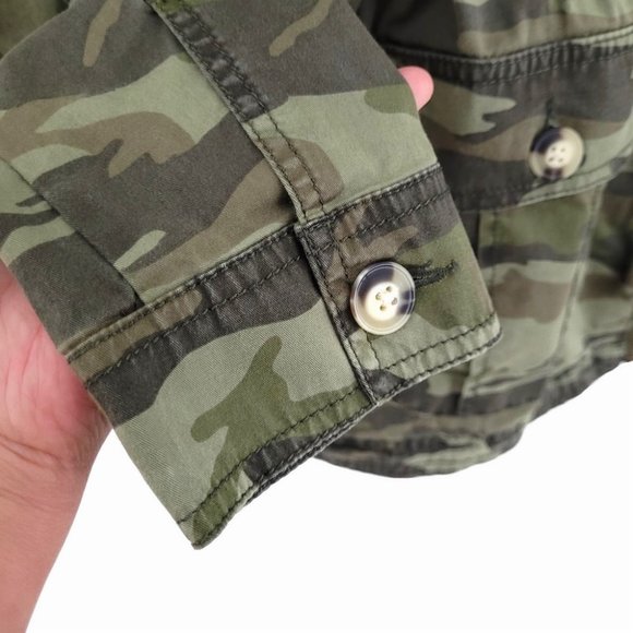 SO Camouflage Utility Twill Jacket with Drawstring Size L Army Green - Picture 9 of 11